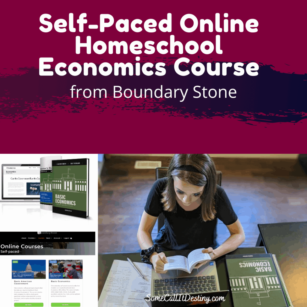 Self-paced homeschool economics course boundary stone