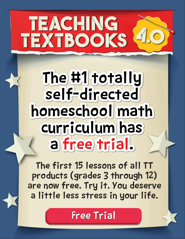 Teaching Textbooks 4.0 homeschool math free trial
