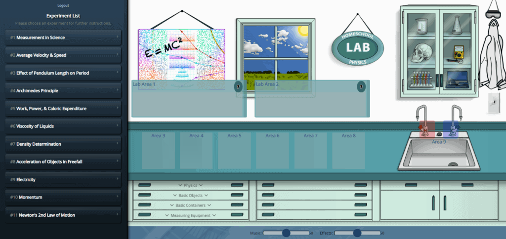 Pre-Physics homeschool virtual labs