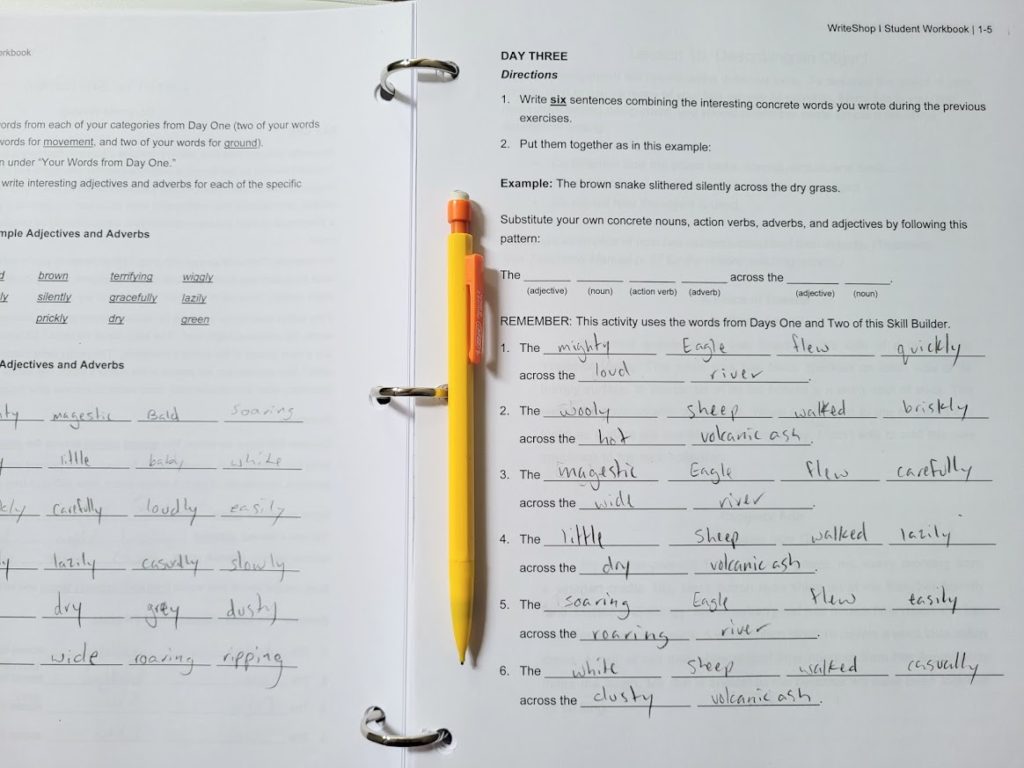 WriteShop 5th ed middle school homeschool writing lesson