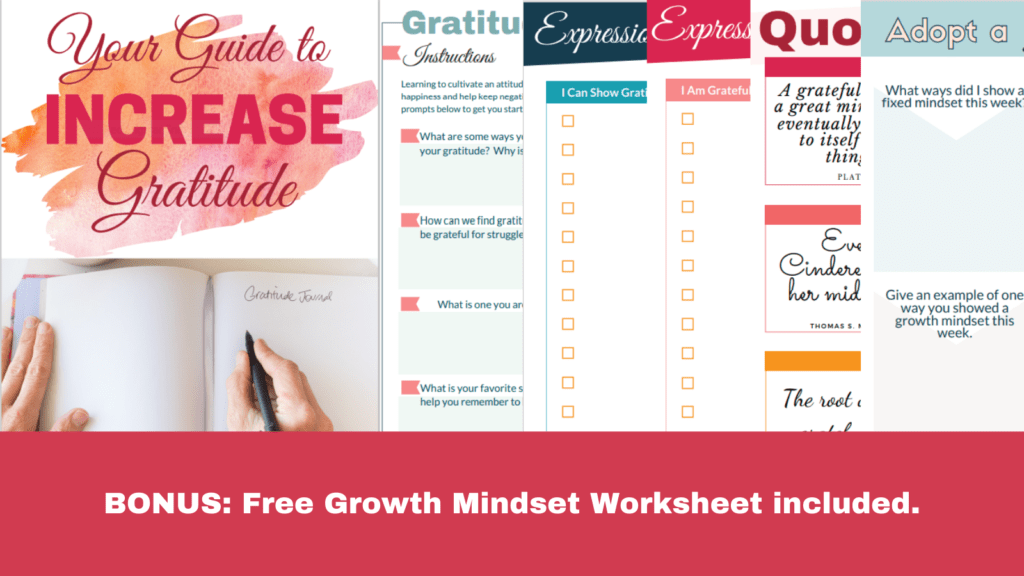 gratitude and growth mindset worksheet