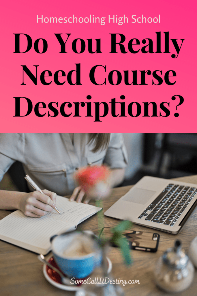 Do you really need course descriptions? Mom writing at computer