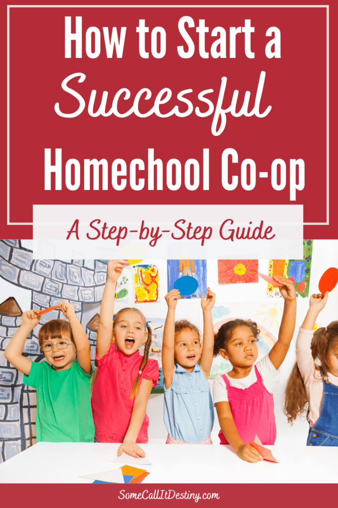 How to start a successful homeschool co-op: A step-by-step guide pin
kids at a homeschool co-op