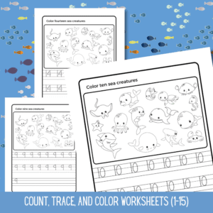 count trace color worksheets