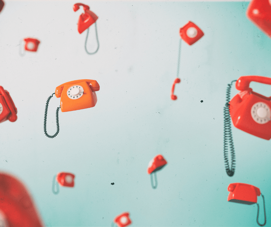 orange telephones