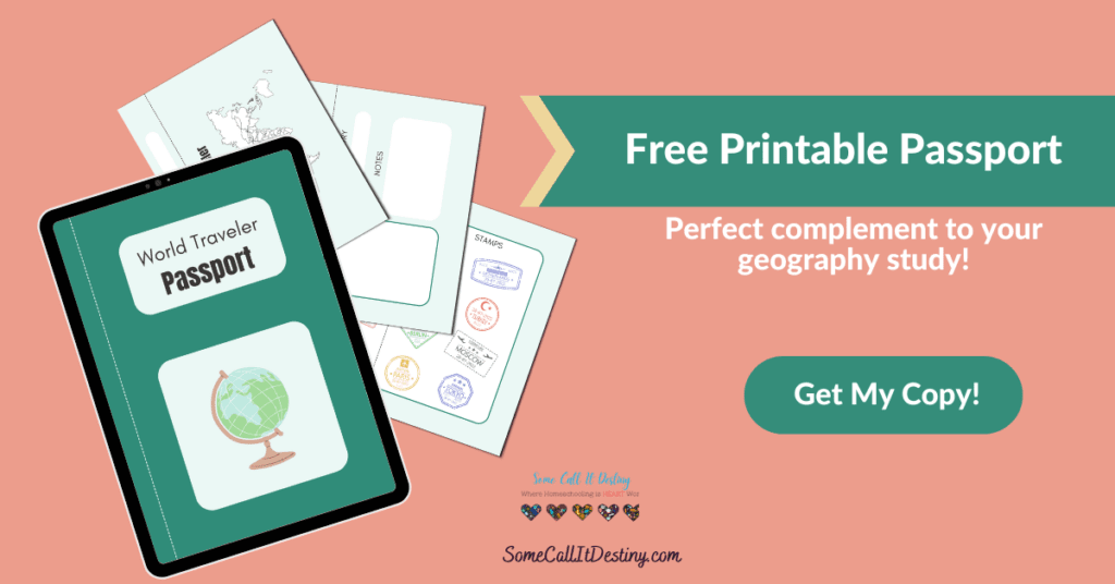 free printable passport for geography studies