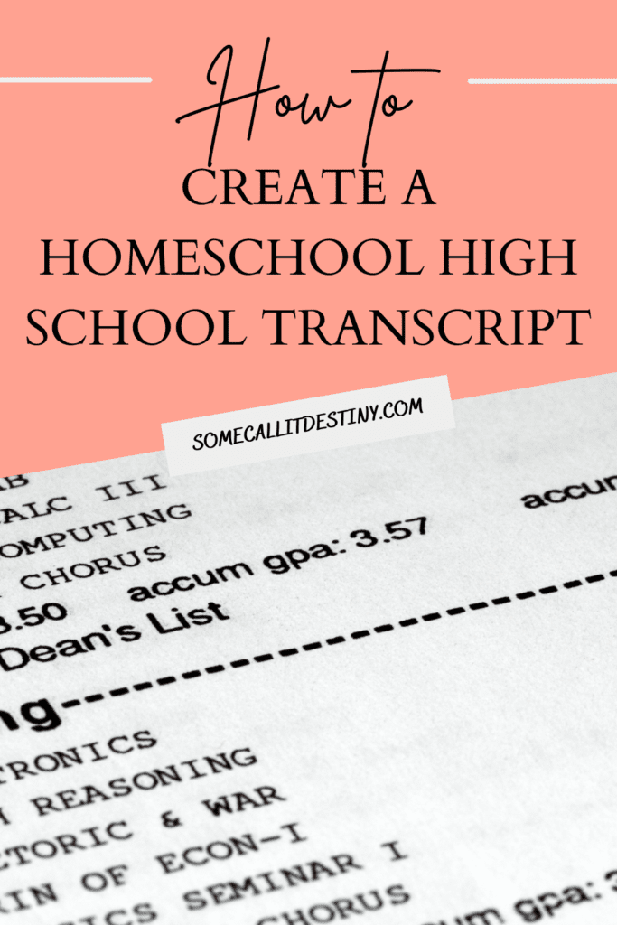 how to create a homeschool high school transcript