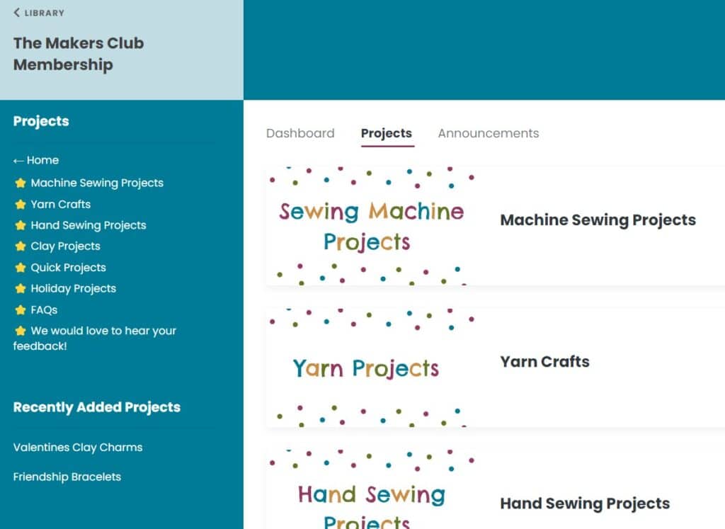 The Makers Club dashboard